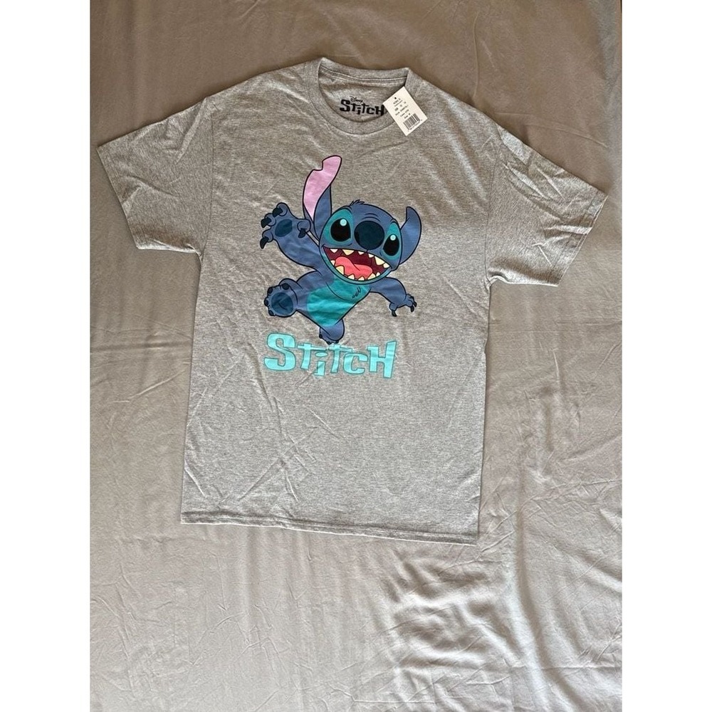 Disney Stitch Mens Gray Graphic T-Shirt Lilo & Stitch DH887GL1 Size M NWT